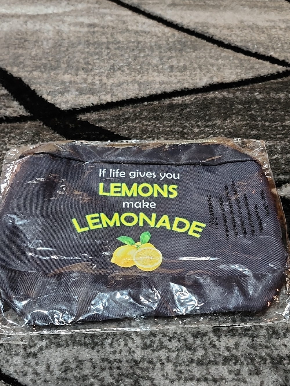 "IF LIFE GIVES YOU LEMONS MAKE LEMONADE" SMALL FULL-ZIP DAILY ESSENTIALS BAG